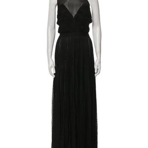 NWT Christian Dior 2015 Black Sleeveless Evening Gown - Mesh & Pleated